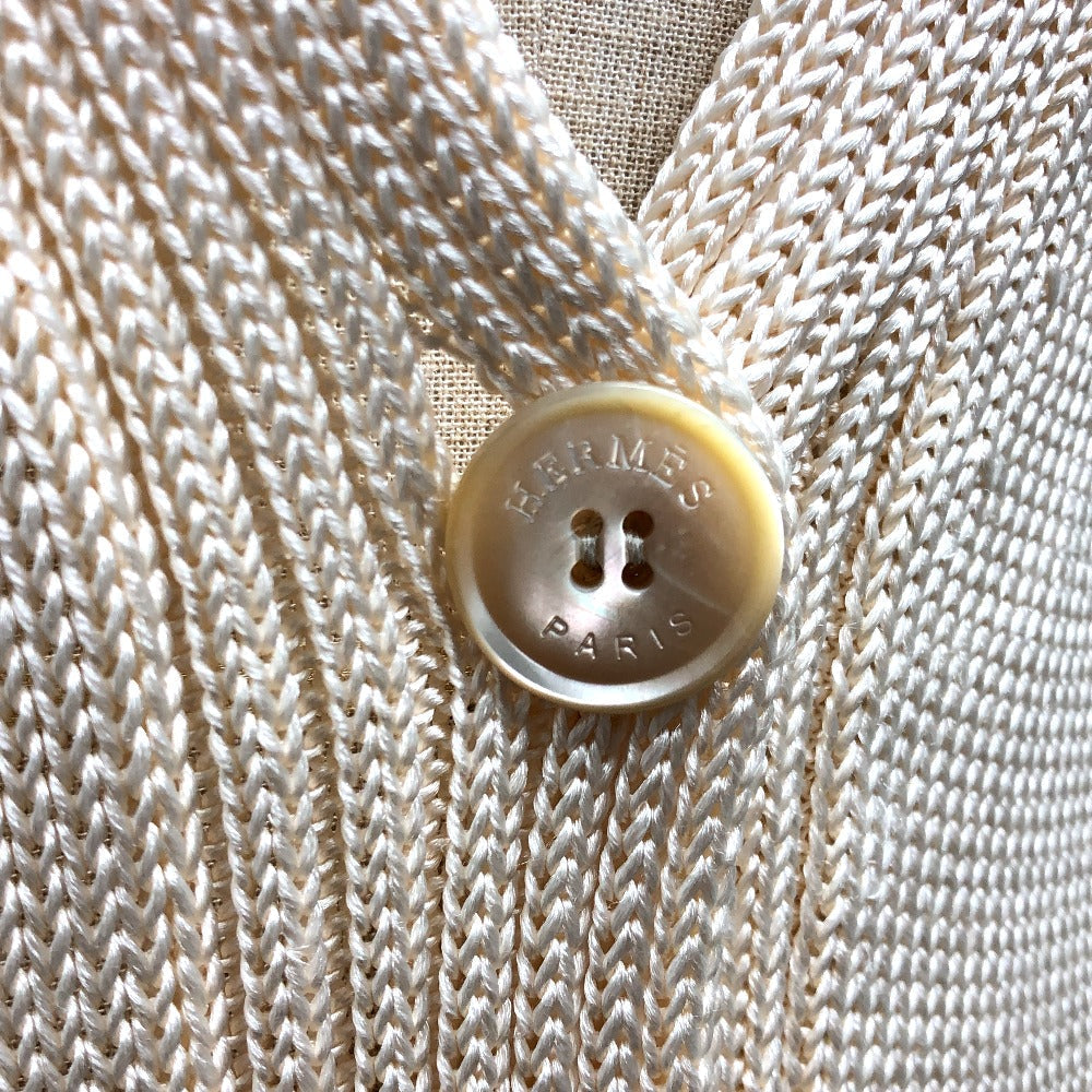 HERMES cardigan silk beige Outerwear Long Sleeve Women 36 Used