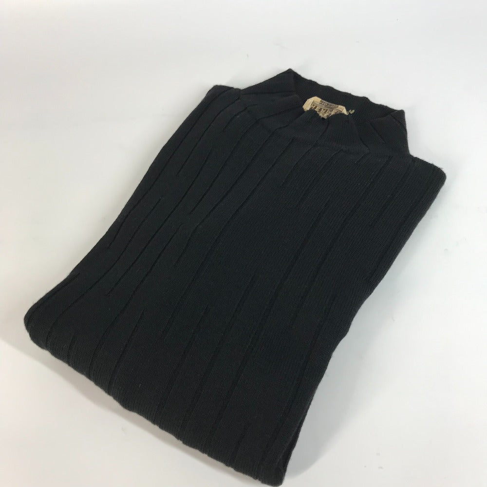HERMES sweater Wool, Silk, Cashmere black Turtleneck Long Sleeve Apparel stripe mens L Used