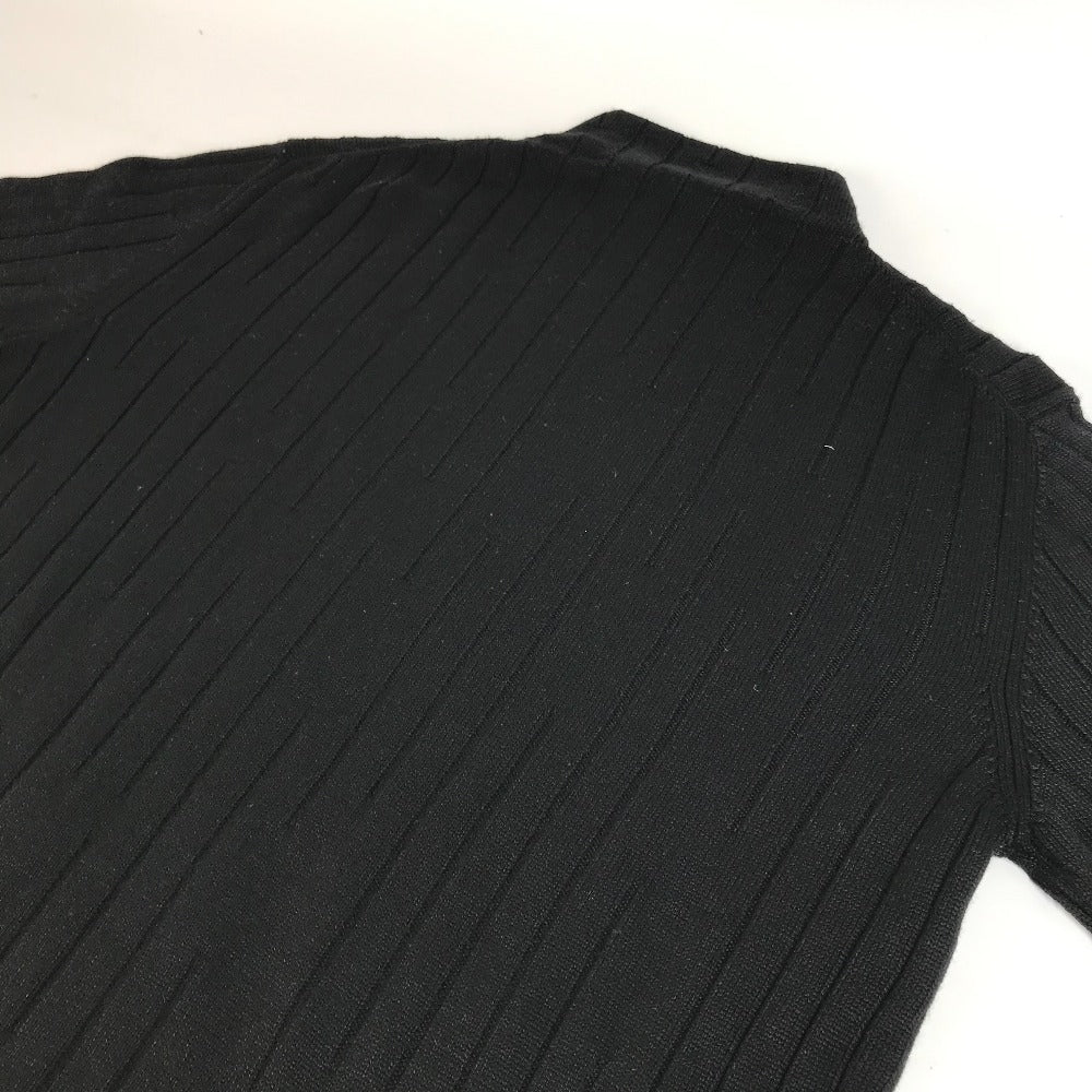 HERMES sweater Wool, Silk, Cashmere black Turtleneck Long Sleeve Apparel stripe mens L Used