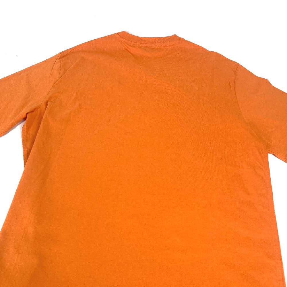 HERMES Short sleeve T-shirt cotton Orange logo mens M Used