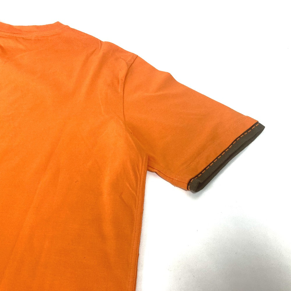 HERMES Short sleeve T-shirt cotton Orange logo mens M Used