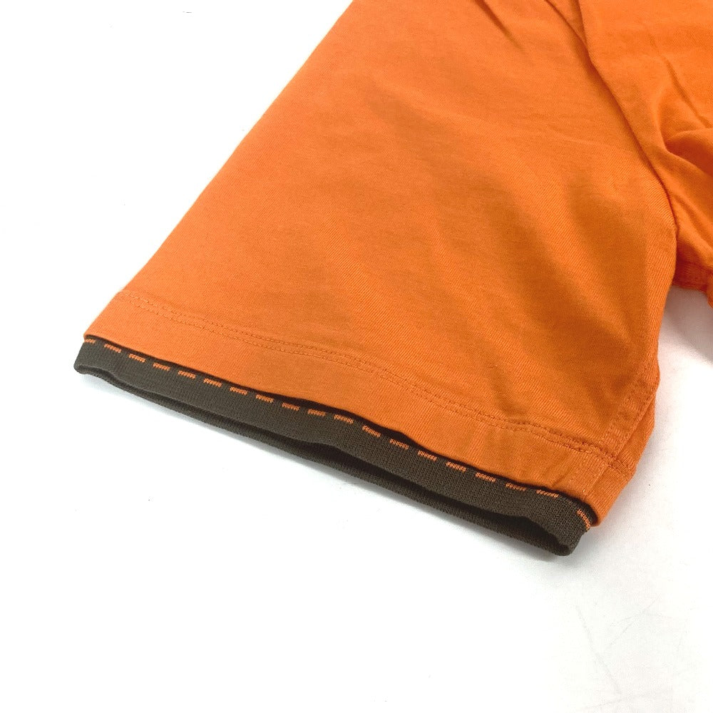 HERMES Short sleeve T-shirt cotton Orange logo mens M Used