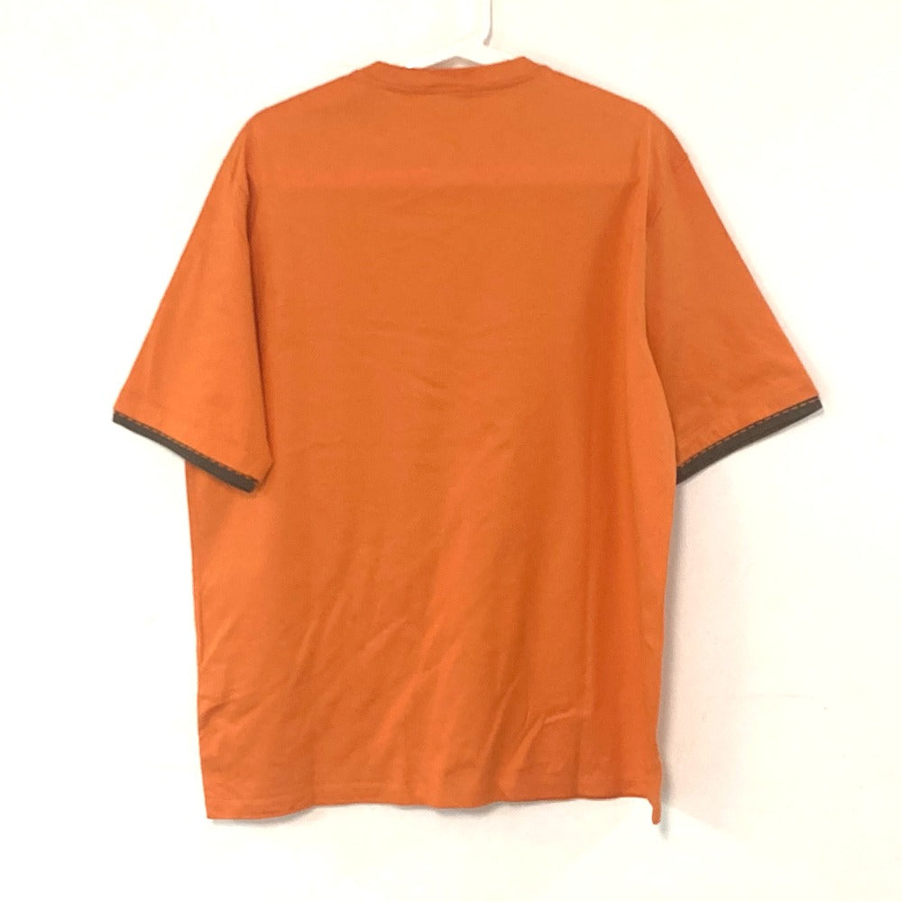 HERMES Short sleeve T-shirt cotton Orange logo mens M Used