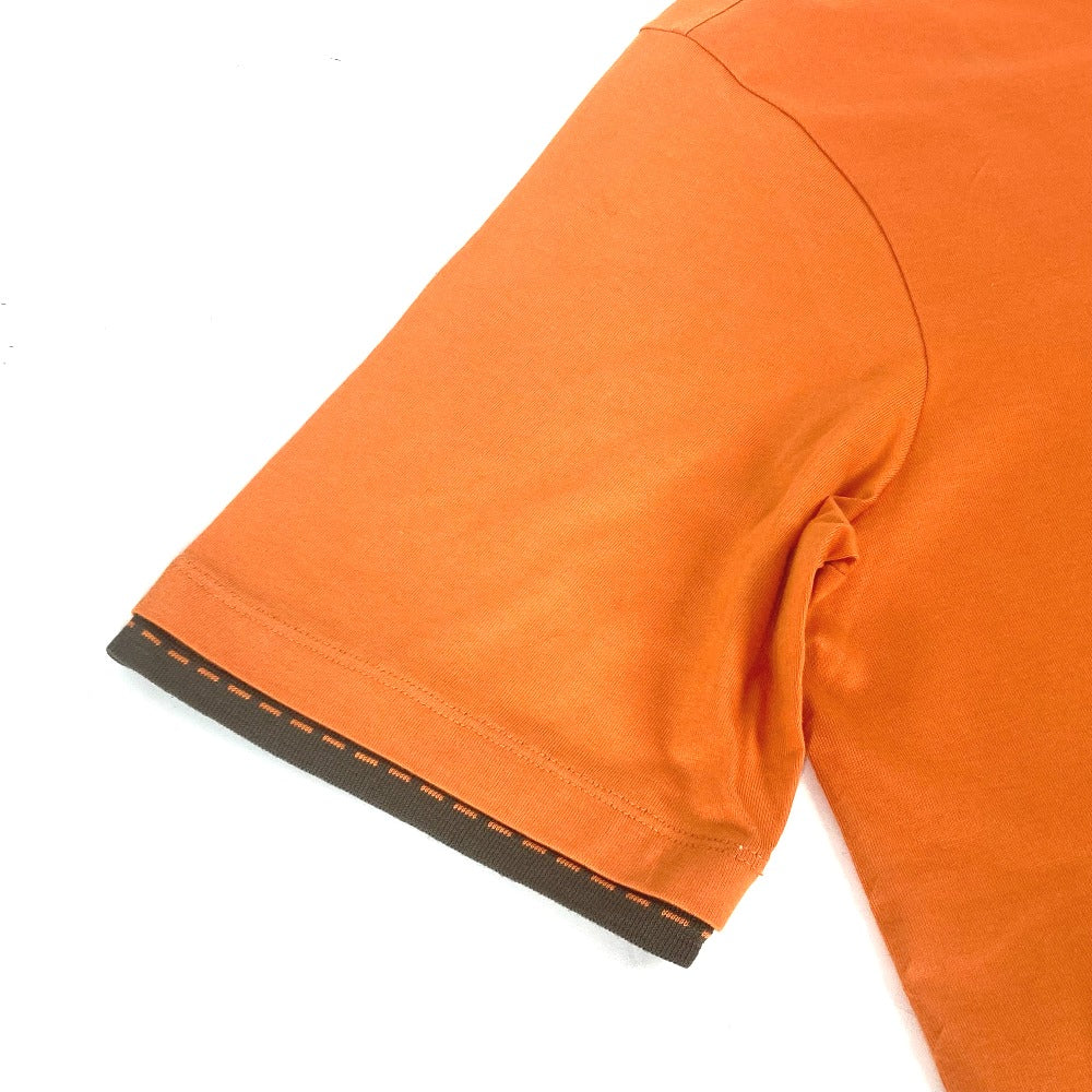HERMES Short sleeve T-shirt cotton Orange logo mens M Used