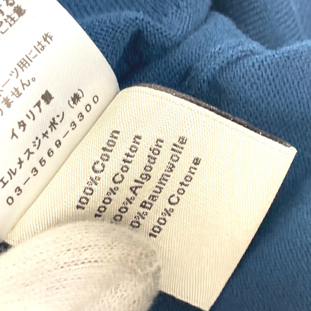 HERMES Short sleeve T-shirt cotton blue By color logo mens S Used
