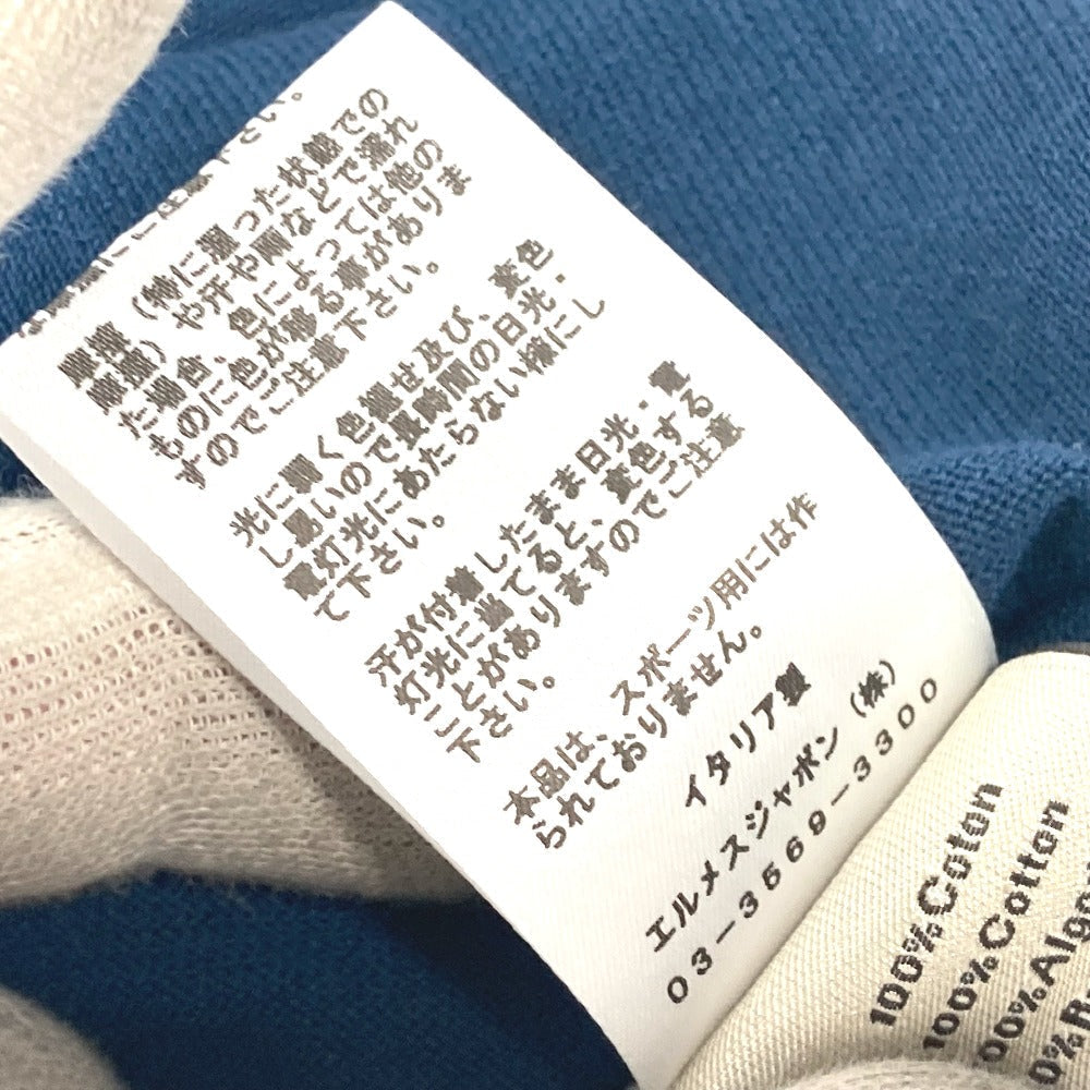 HERMES Short sleeve T-shirt cotton blue By color logo mens S Used