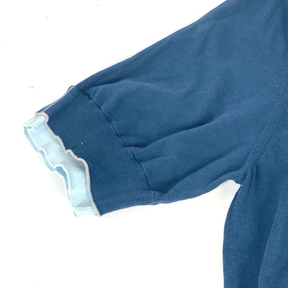 HERMES Short sleeve T-shirt cotton blue By color logo mens S Used