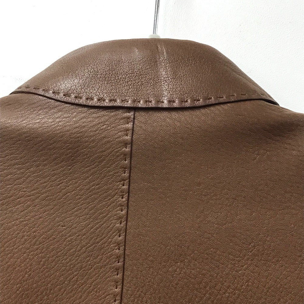 HERMES Blouson leather Brown Limited to 5 bottles worldwide apparel Women 38 Used