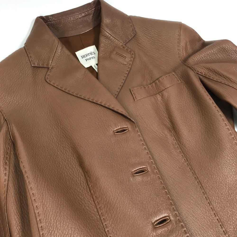 HERMES Blouson leather Brown Limited to 5 bottles worldwide apparel Women 38 Used