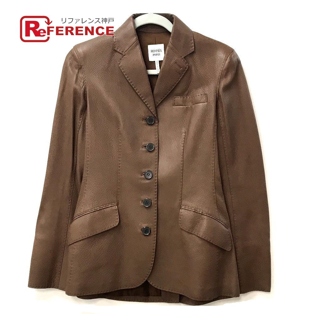HERMES Blouson leather Brown Limited to 5 bottles worldwide apparel Women 38 Used