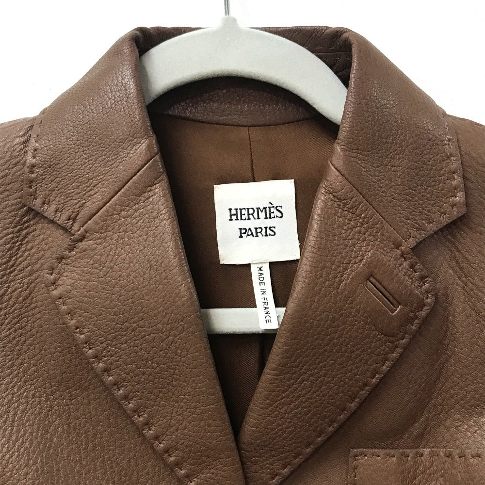 HERMES Blouson leather Brown Limited to 5 bottles worldwide apparel Women 38 Used