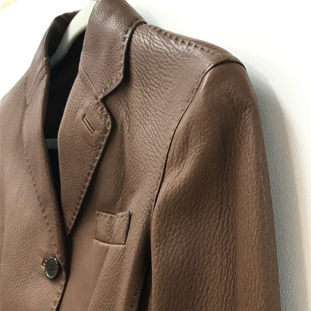HERMES Blouson leather Brown Limited to 5 bottles worldwide apparel Women 38 Used