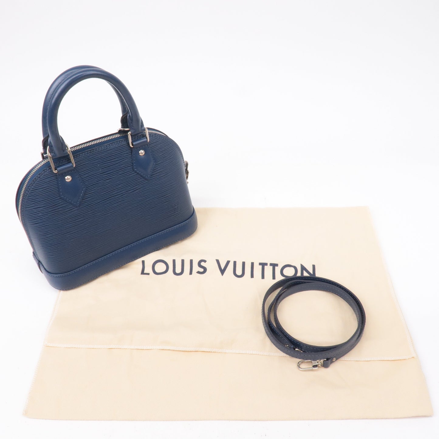 Louis Vuitton Epi Alma BB 2Way Bag Andigo Blue M40855