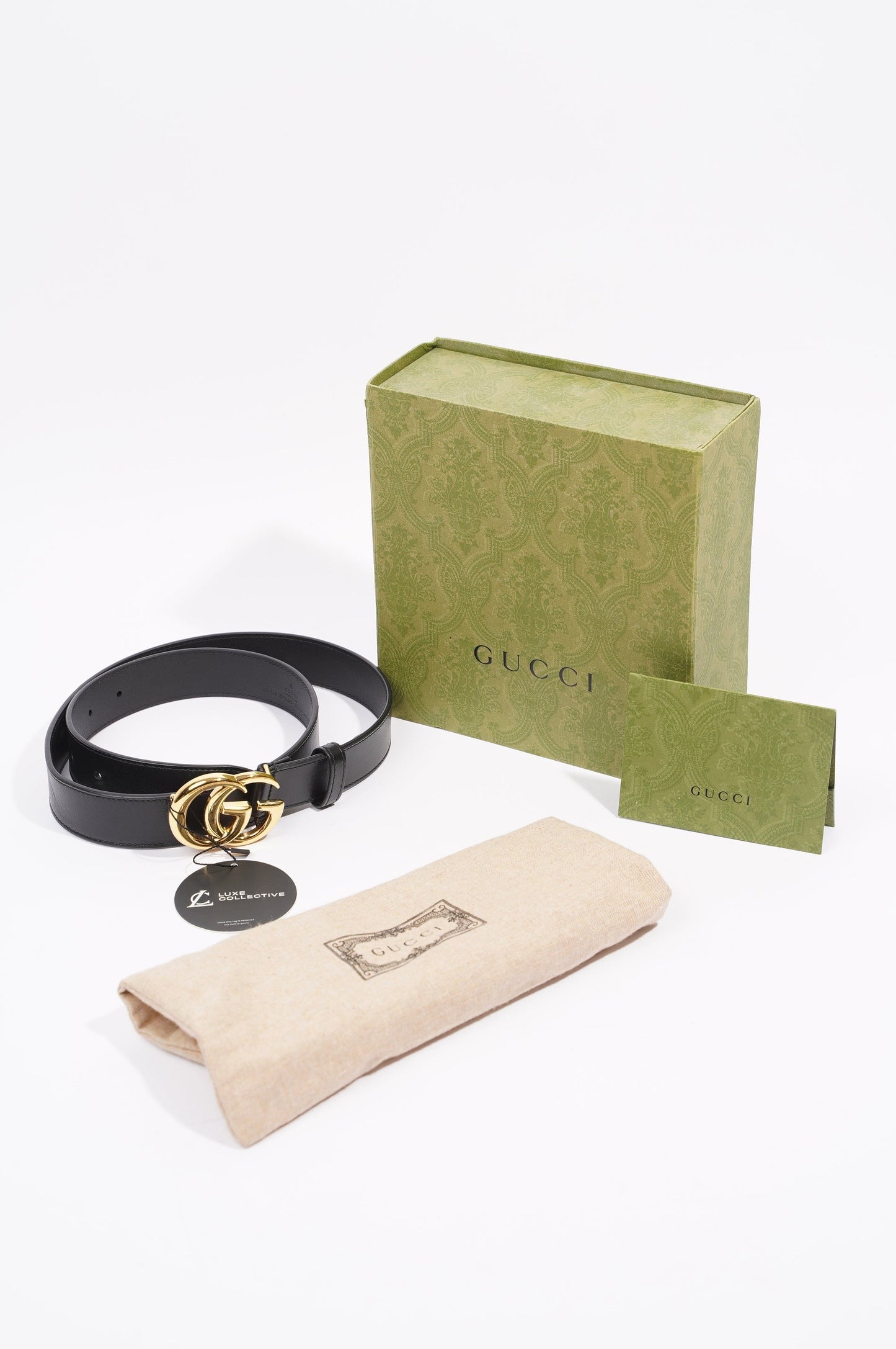 Gucci Womens Marmont Skinny Belt Black / Gold 85-34