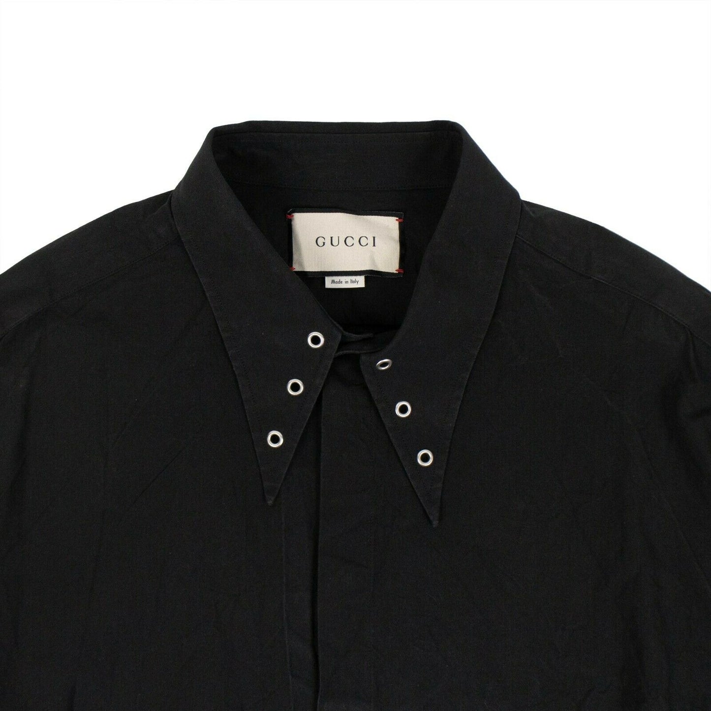 Gucci Cotton Popeline Button Down Shirt in Black