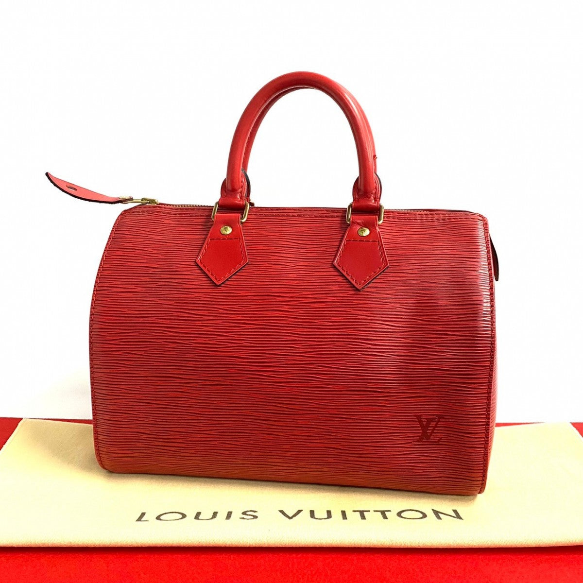 LOUIS VUITTON Handbag Epi Leather Red Epi Speedy 25