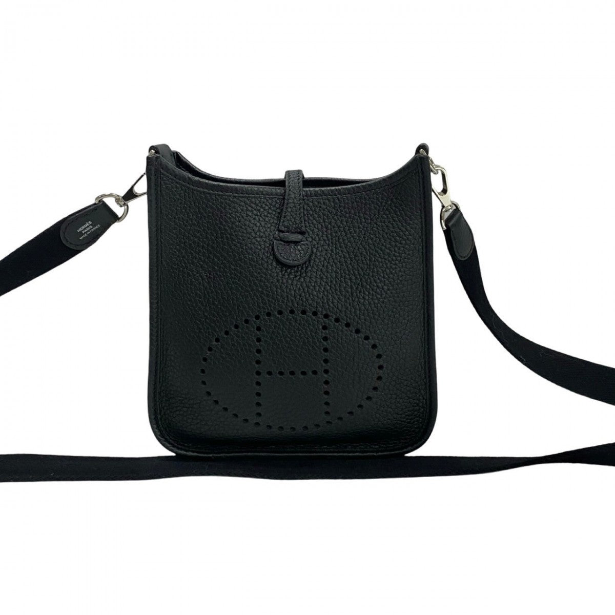 HERMES Shoulder Bag Taurillon Clemence black Evelyn TPM