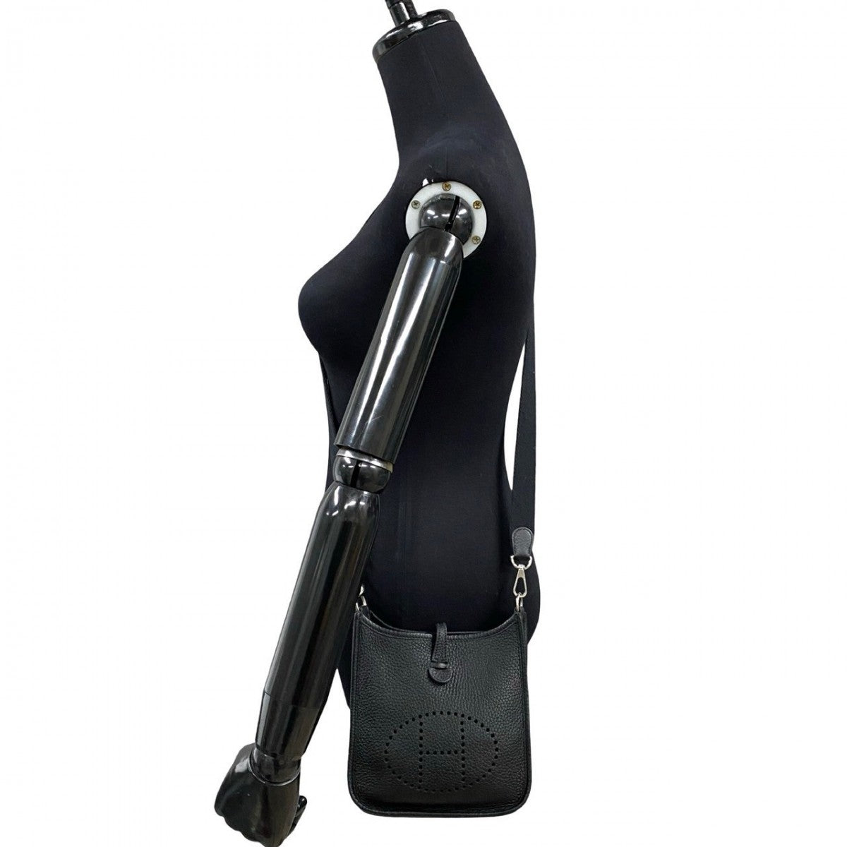 HERMES Shoulder Bag Taurillon Clemence black Evelyn TPM