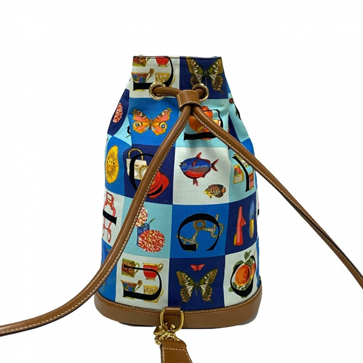 GUCCI Backpack Leather, Canvas multicolor Overall handle Shimo Women Used