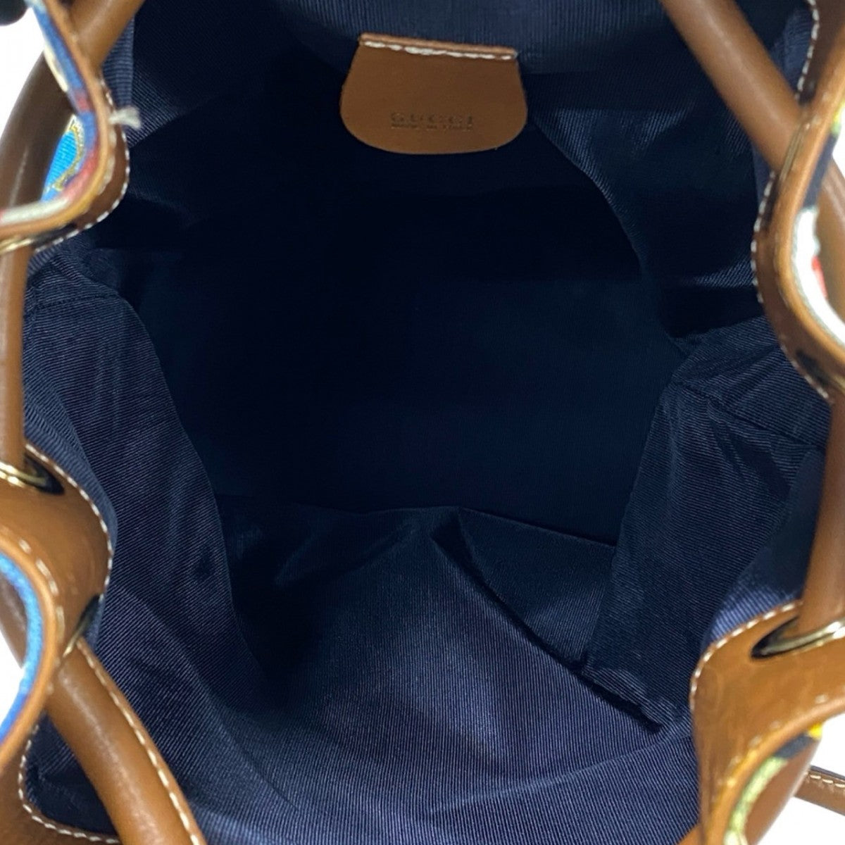 GUCCI Backpack Leather, Canvas multicolor Overall handle Shimo Women Used