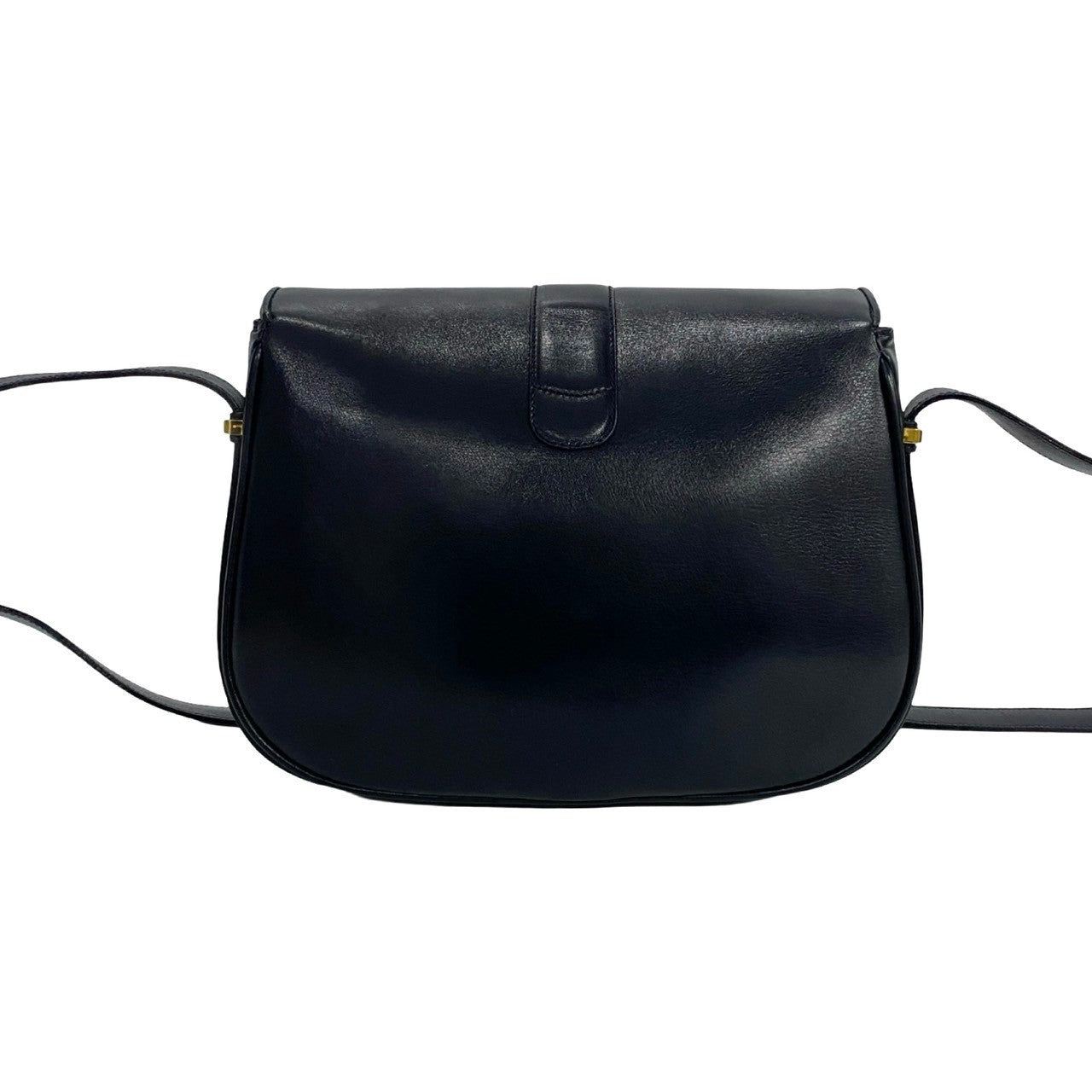 GUCCI Shoulder Bag Calfskin, Leather Navy GG logo Metal Women Used