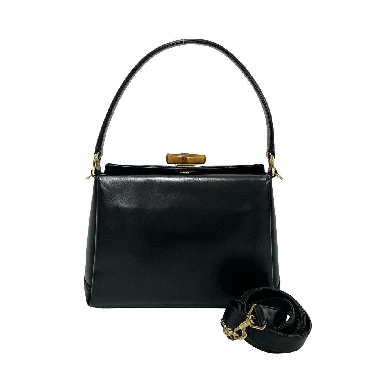 GUCCI Shoulder Bag Calfskin, Leather black Bamboo Women Used