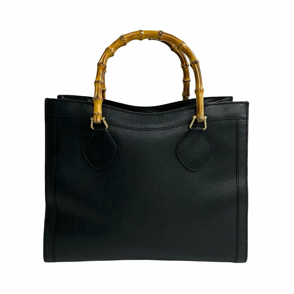 GUCCI Handbag leather black Bamboo Old Gucci