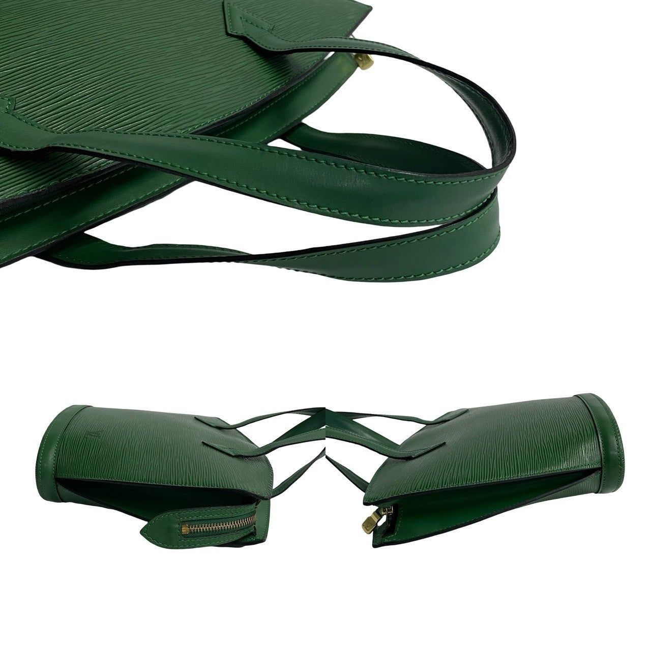 LOUIS VUITTON Handbag leather green Epi Sun jack Women Used