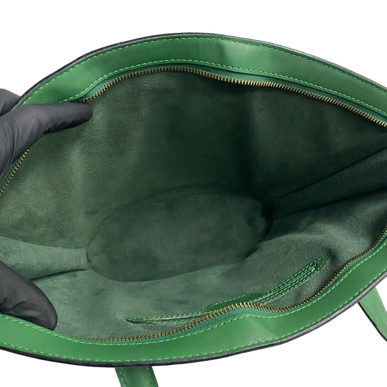 LOUIS VUITTON Handbag leather green Epi Sun jack Women Used