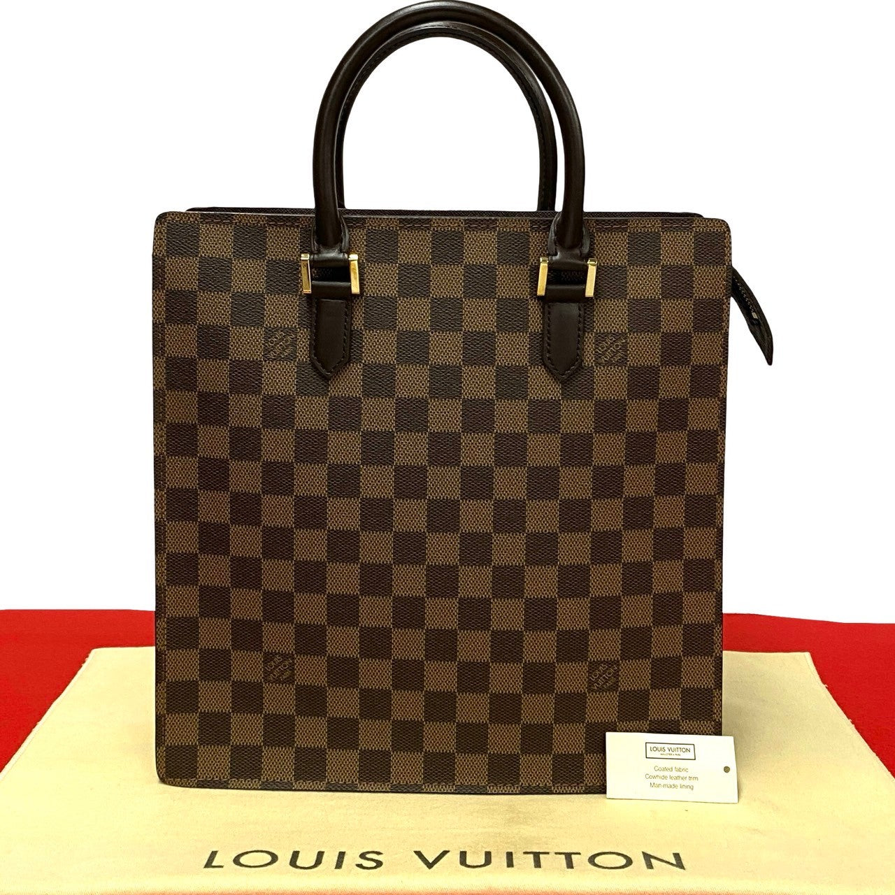 LOUIS VUITTON Handbag Leather, PVC Brown Damier Venice PM Women Used