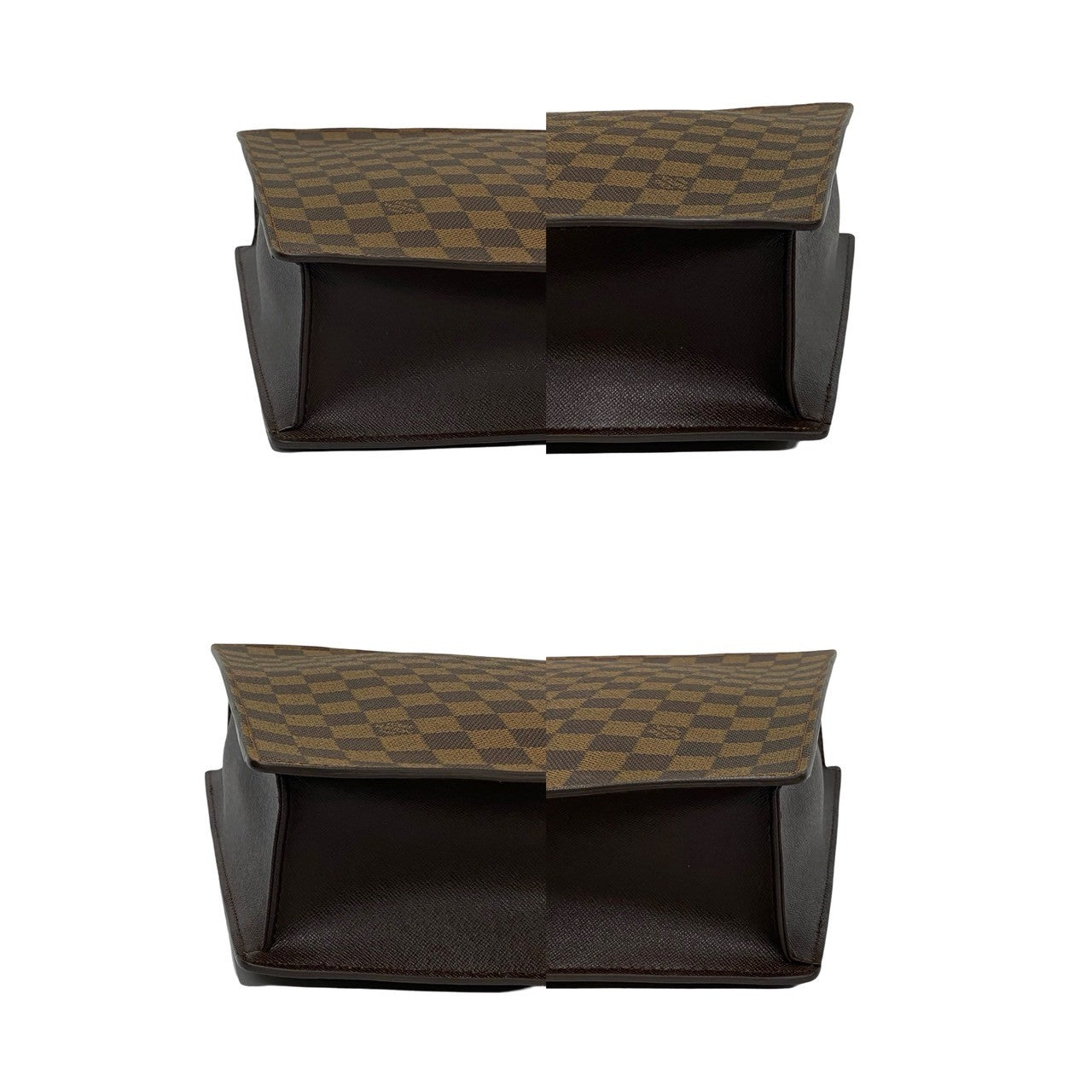 LOUIS VUITTON Handbag Leather, PVC Brown Damier Venice PM Women Used