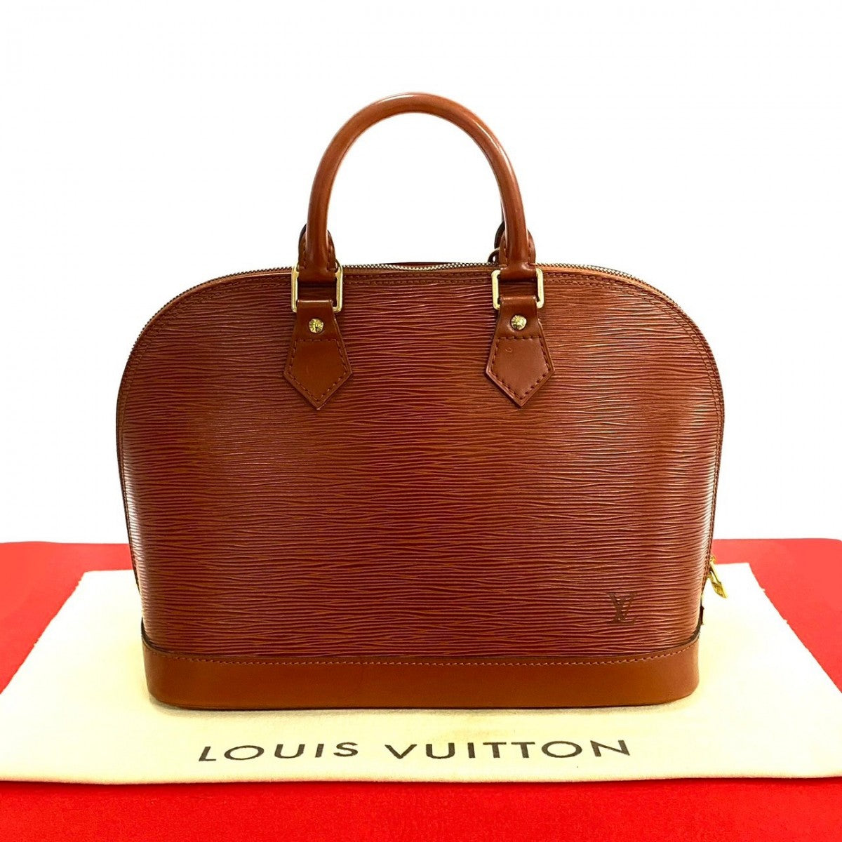 LOUIS VUITTON Handbag Epi Leather Brown Epi Alma