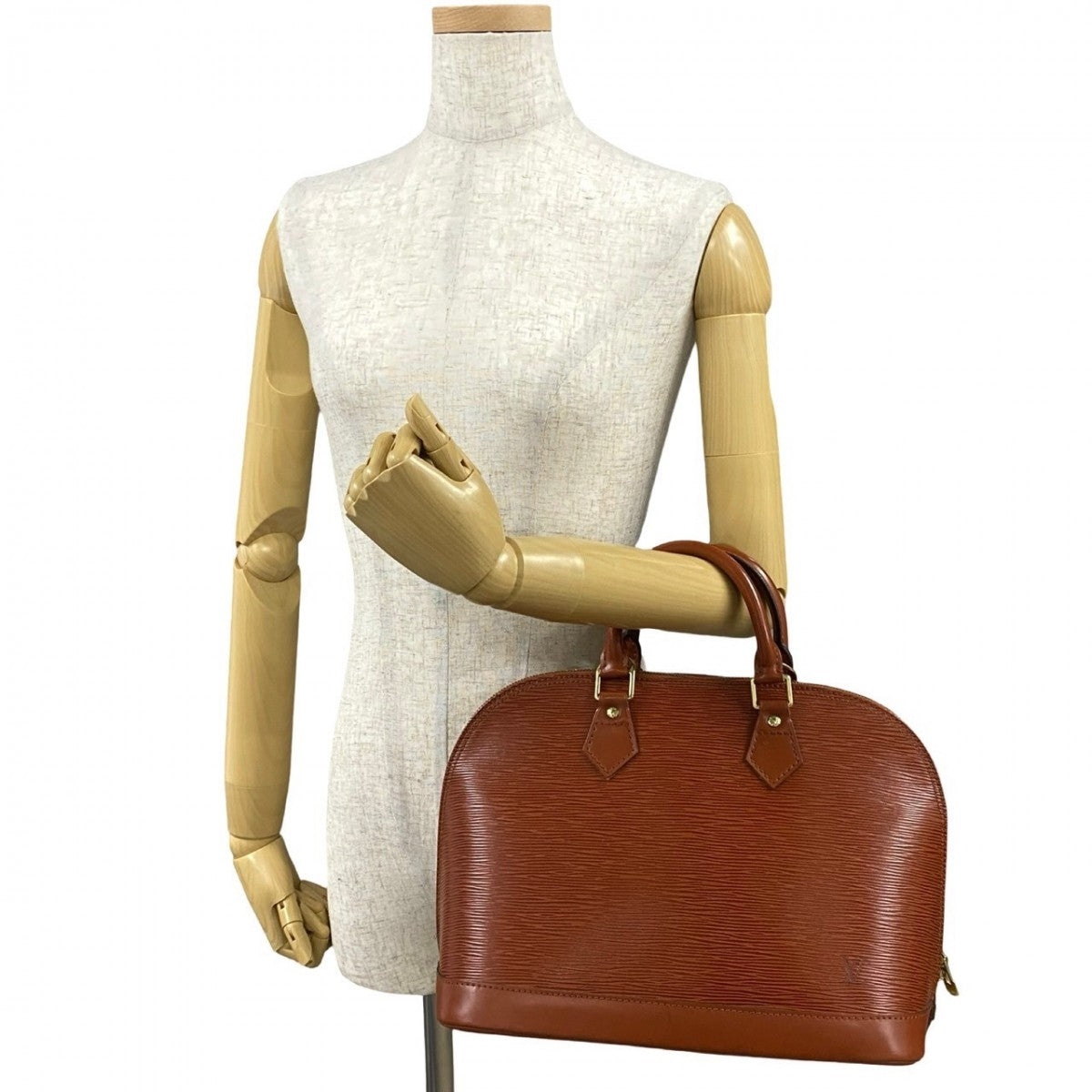 LOUIS VUITTON Handbag Epi Leather Brown Epi Alma
