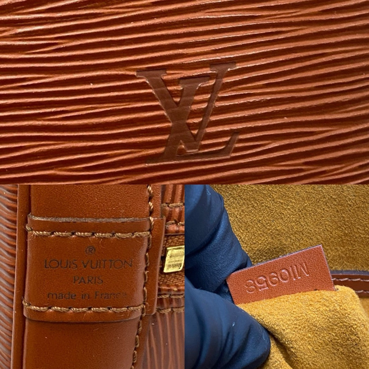 LOUIS VUITTON Handbag Epi Leather Brown Epi Alma