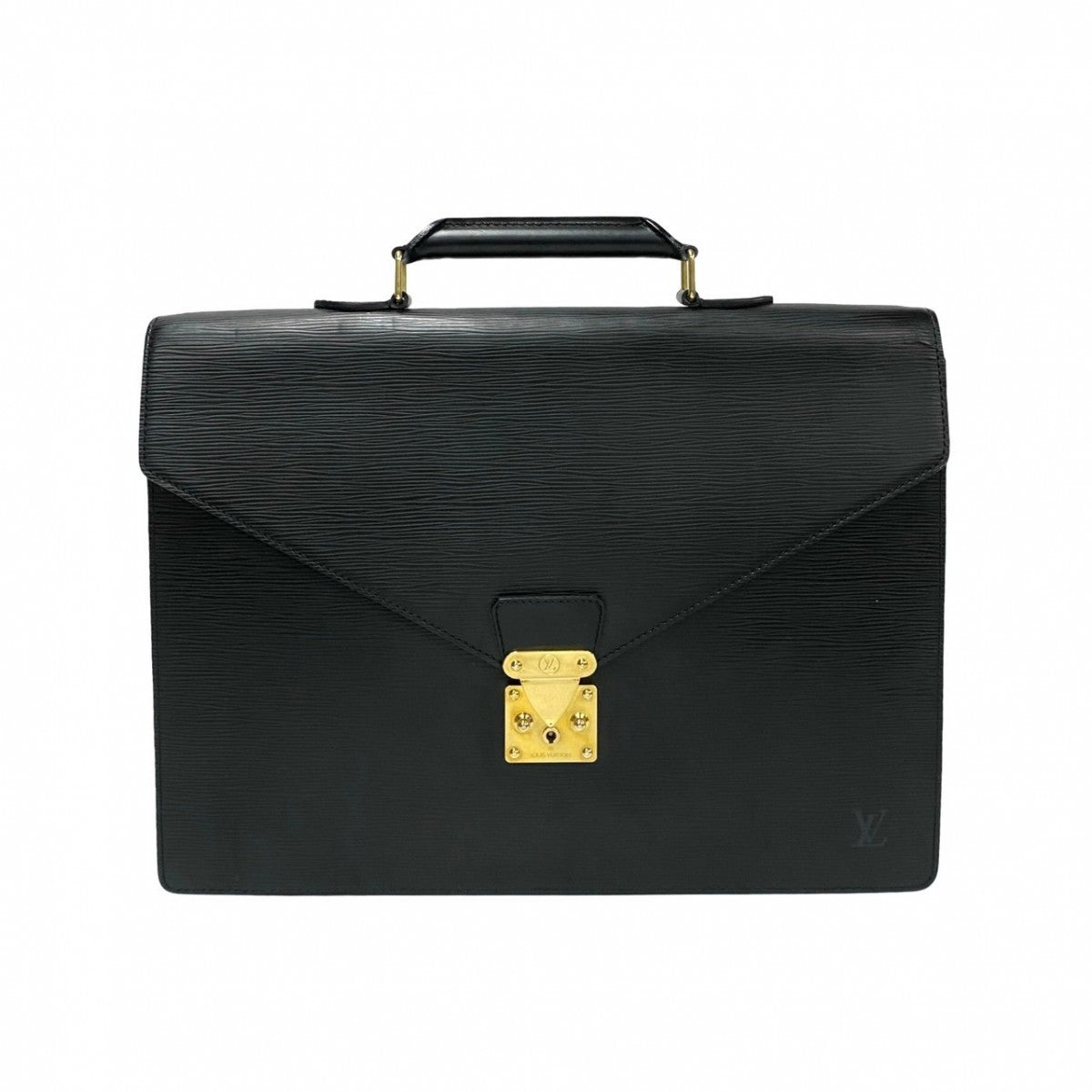 LOUIS VUITTON Business bag leather black Epi Serviette Ambassador mens Used