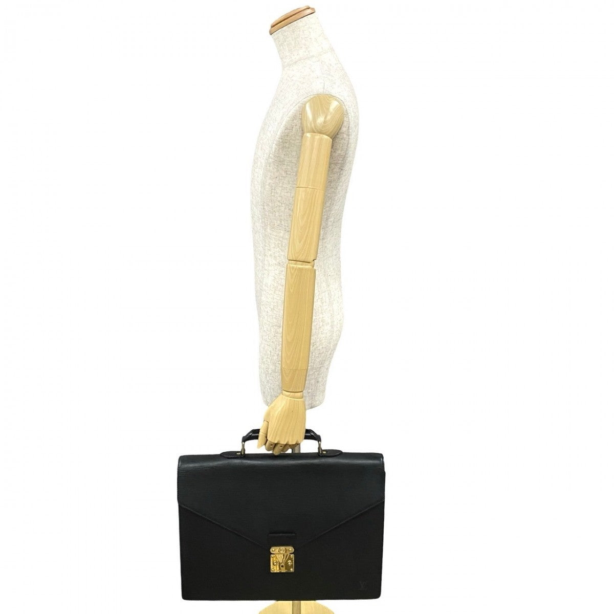 LOUIS VUITTON Business bag leather black Epi Serviette Ambassador mens Used