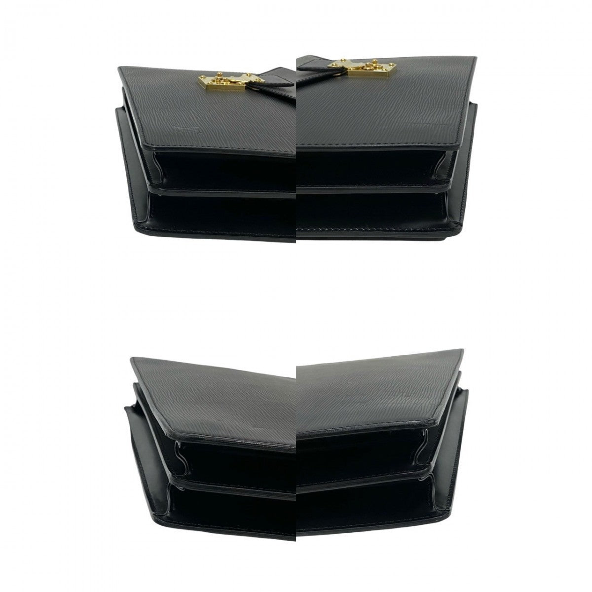 LOUIS VUITTON Business bag leather black Epi Serviette Ambassador mens Used