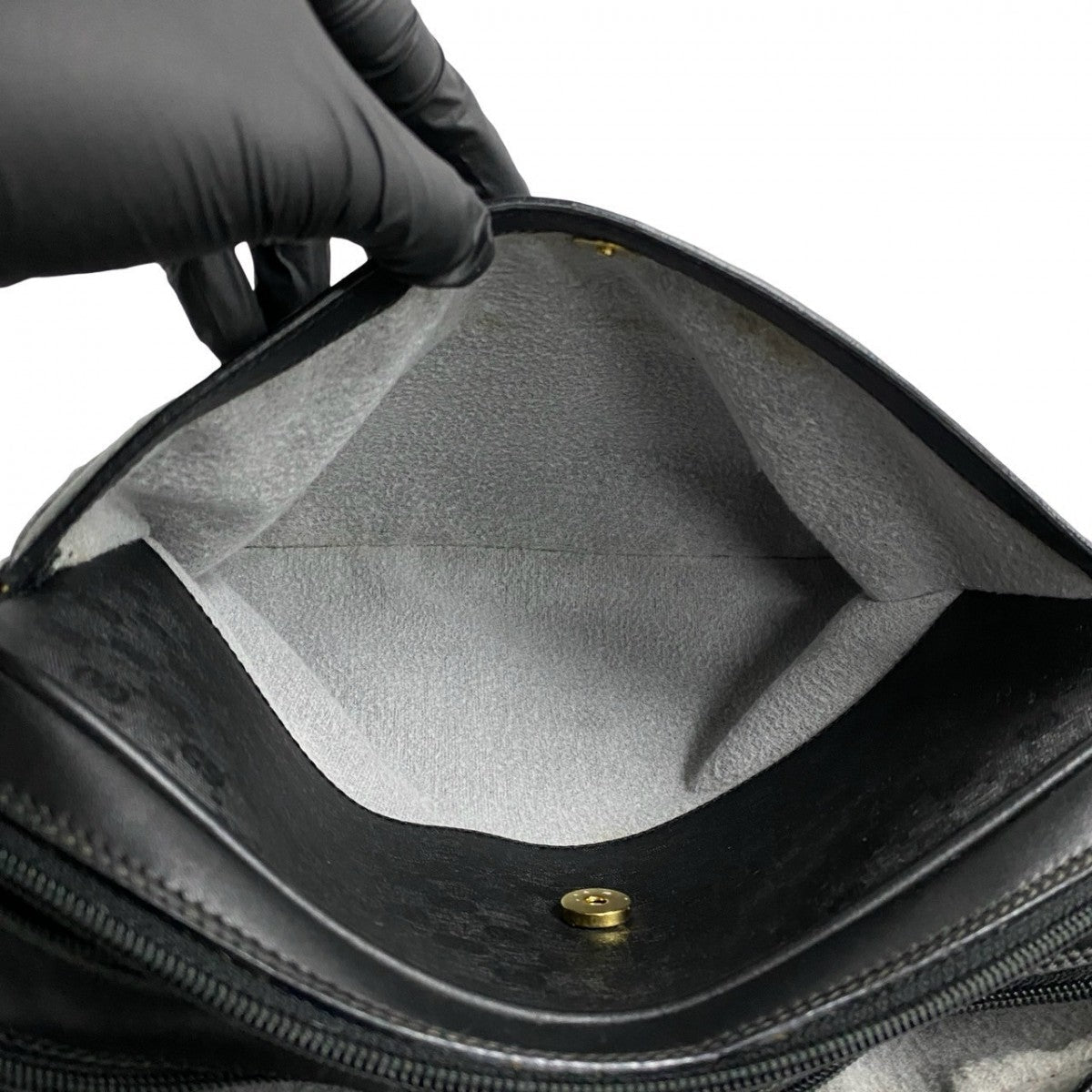 GUCCI Shoulder Bag leather black Sherry line Old Gucci