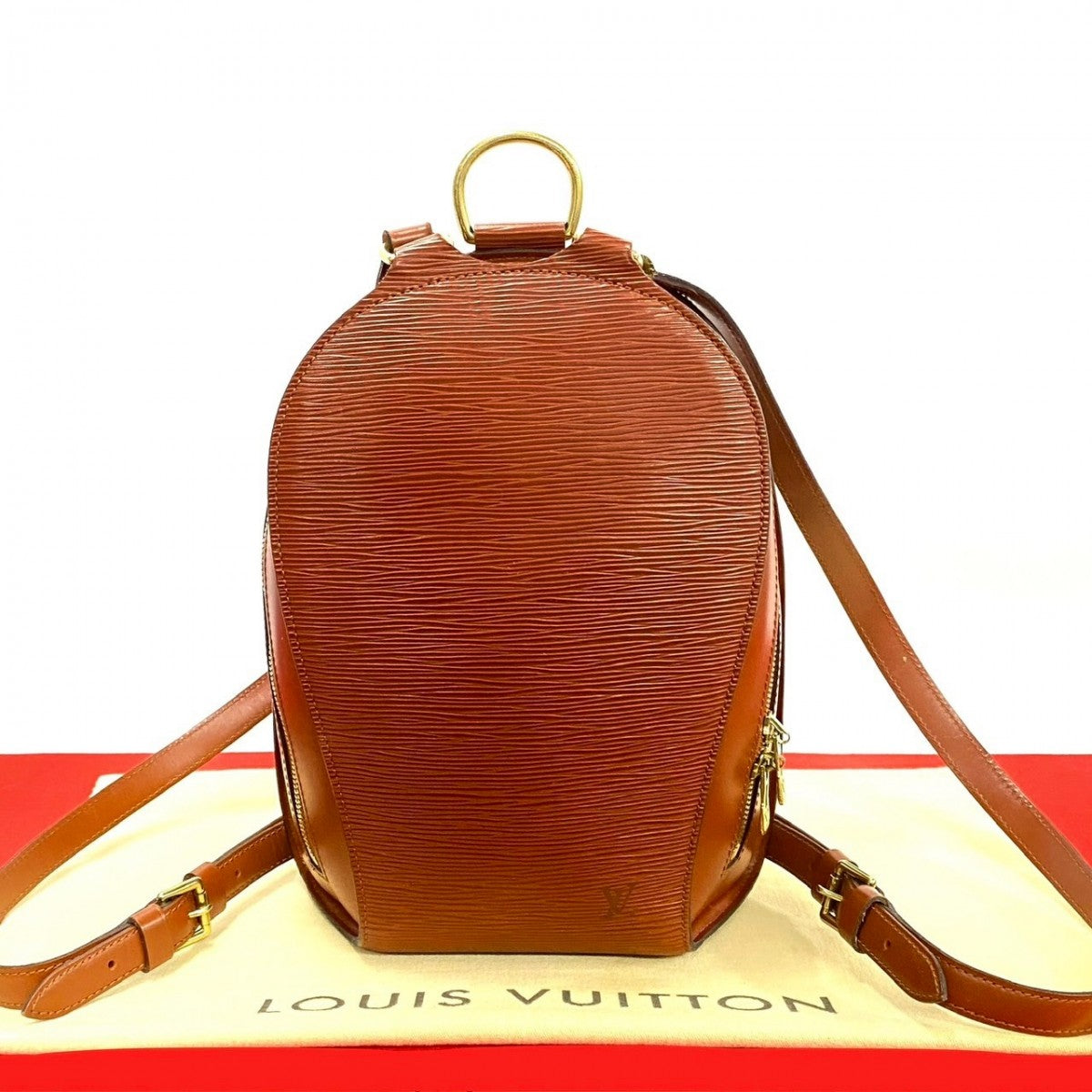 LOUIS VUITTON Backpack Epi Leather Brown Epi Mabillon