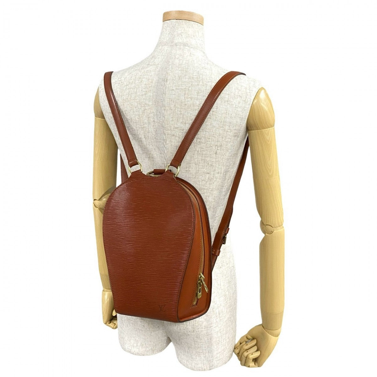 LOUIS VUITTON Backpack Epi Leather Brown Epi Mabillon