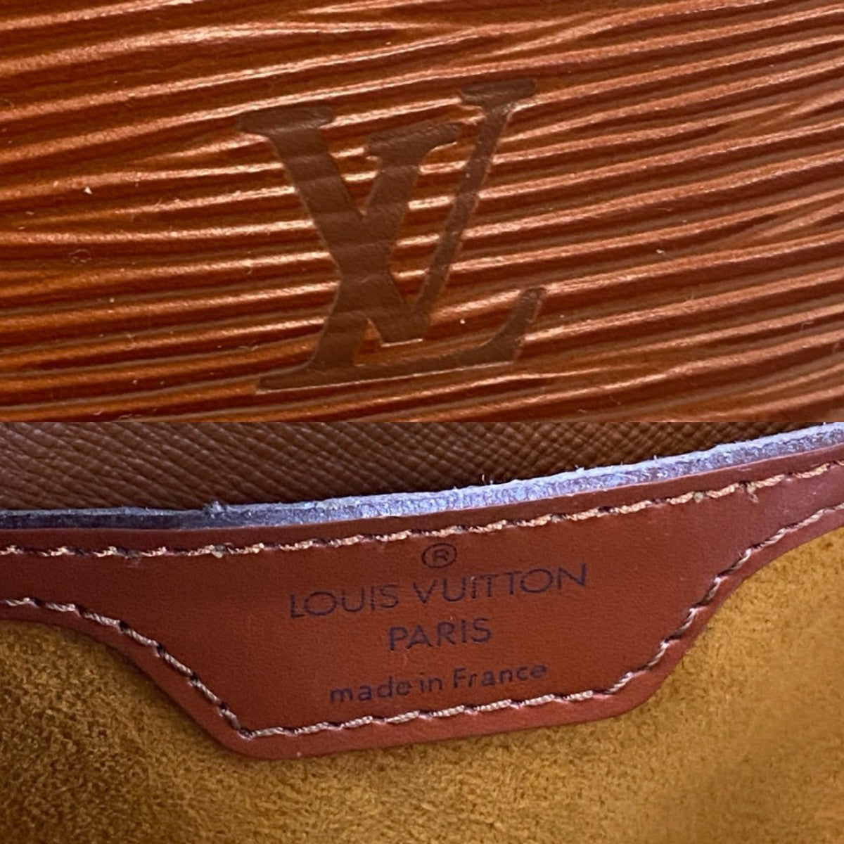 LOUIS VUITTON Backpack Epi Leather Brown Epi Mabillon