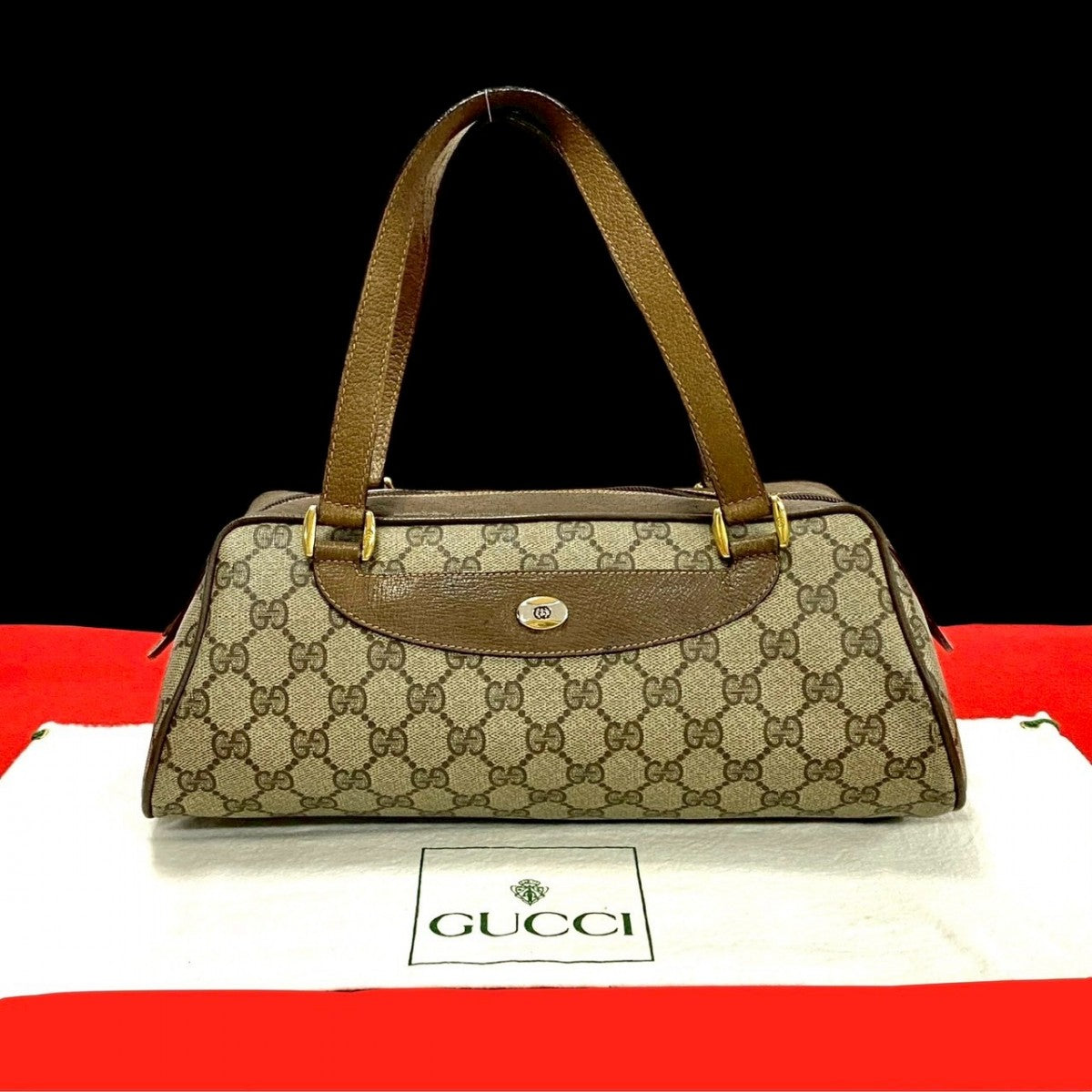 GUCCI Handbag leather Brown