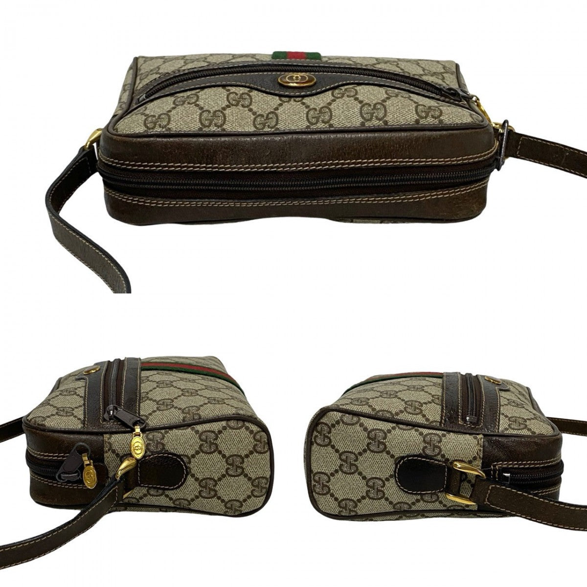 GUCCI Shoulder Bag leather Brown Sherry line