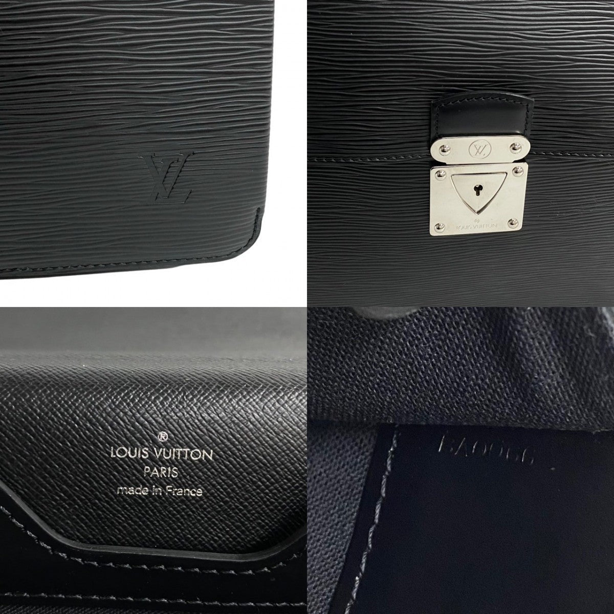 LOUIS VUITTON Business bag leather black Epi Laguito mens Used