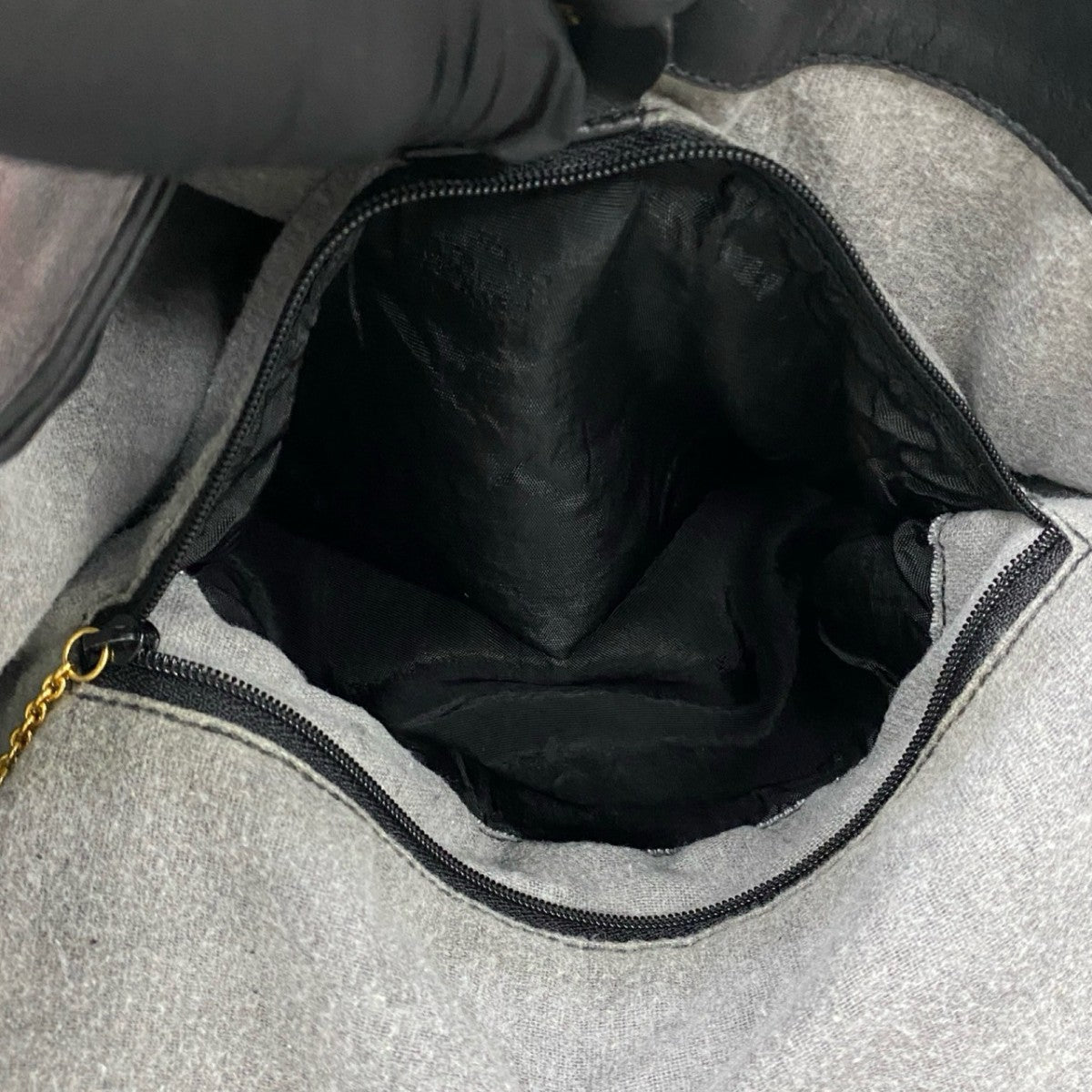 GUCCI Shoulder Bag leather black Bamboo