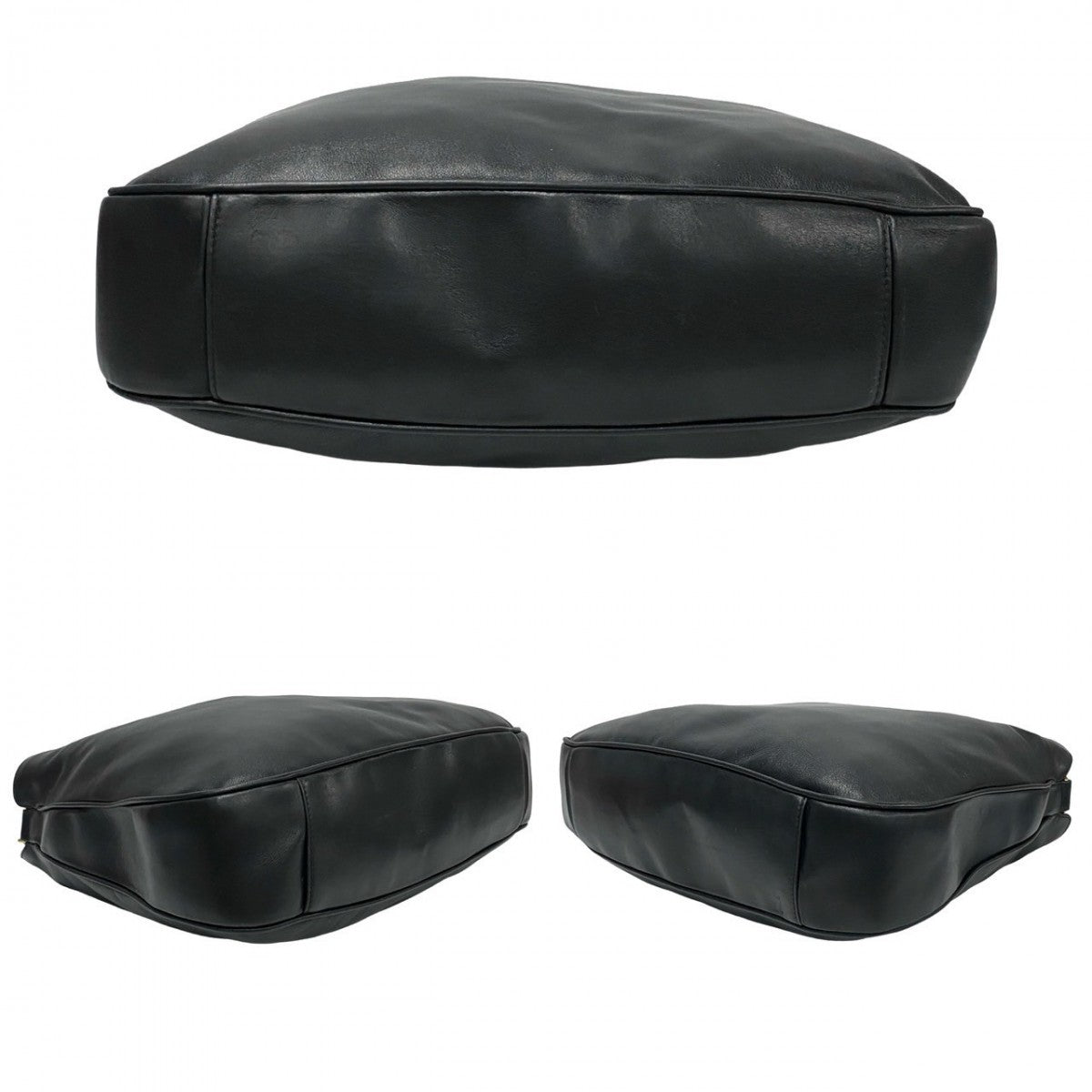 GUCCI Shoulder Bag leather black Bamboo