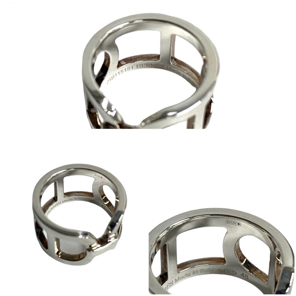 HERMES Ring Silver925 Silver Eva - Chene Dunkle 48