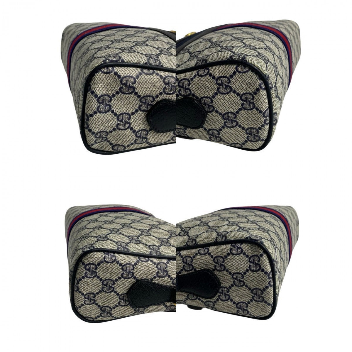 GUCCI Shoulder Bag leather Navy Sherry line
