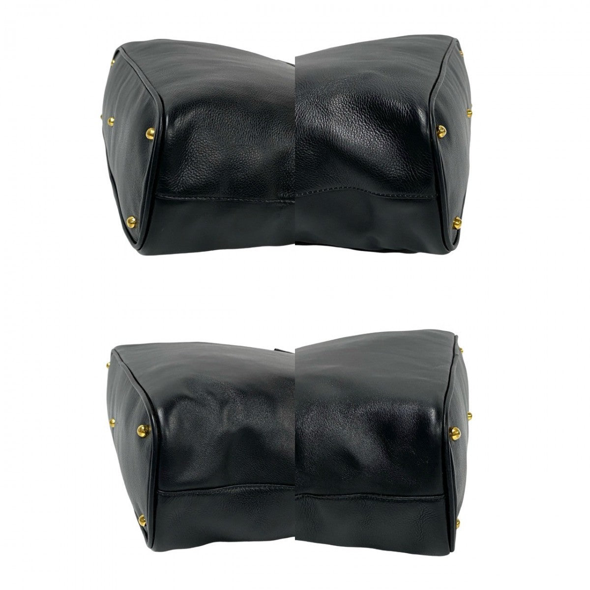 GUCCI Shoulder Bag leather black Bamboo