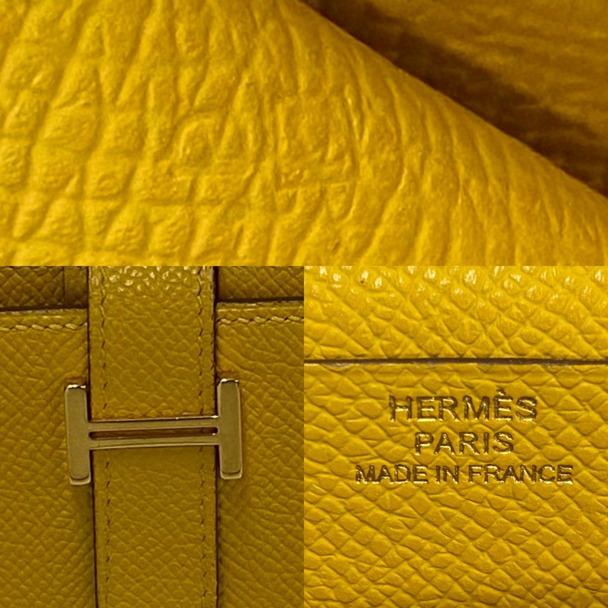 HERMES Long Wallet Purse Epsom yellow Beansufla